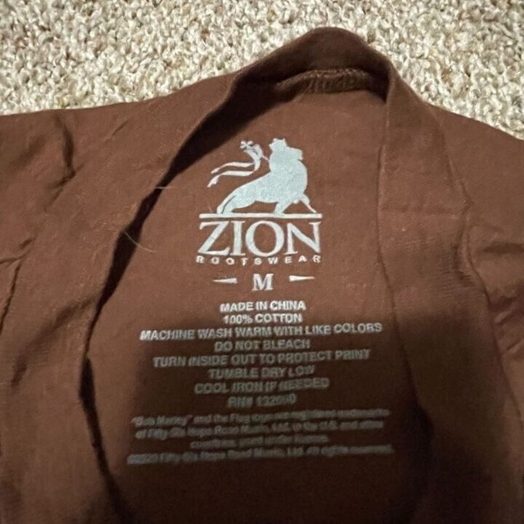 Bob Marley Jammin Zion 1978 Tour Brown Medium Tshirt cut Sleeves - Picture 8 of 8